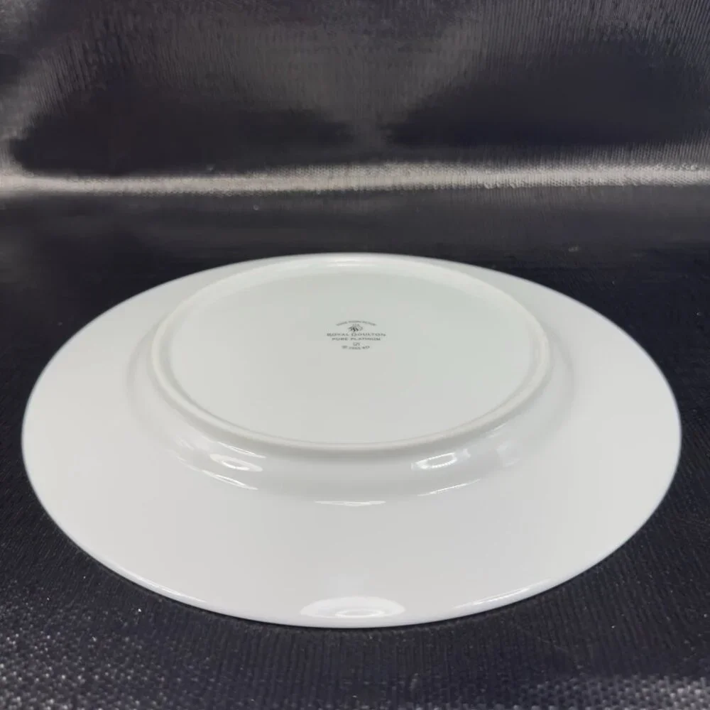 2005 Royal Doulton Pure Platinum Double Silver Band Plate Dish 10.5inch‎ Set 4